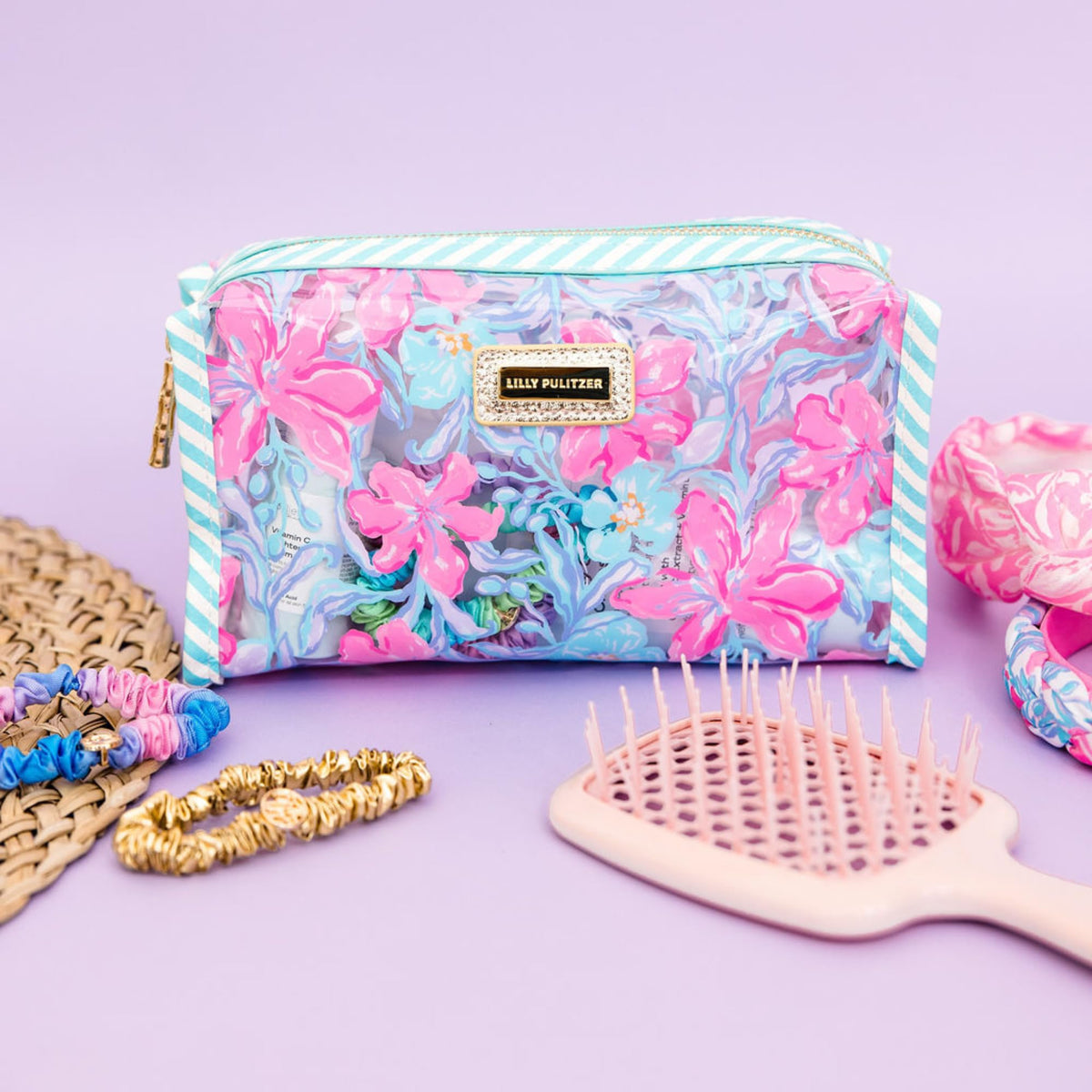 Lilly Pulitzer Vinyl Pouch, Beachside Haven