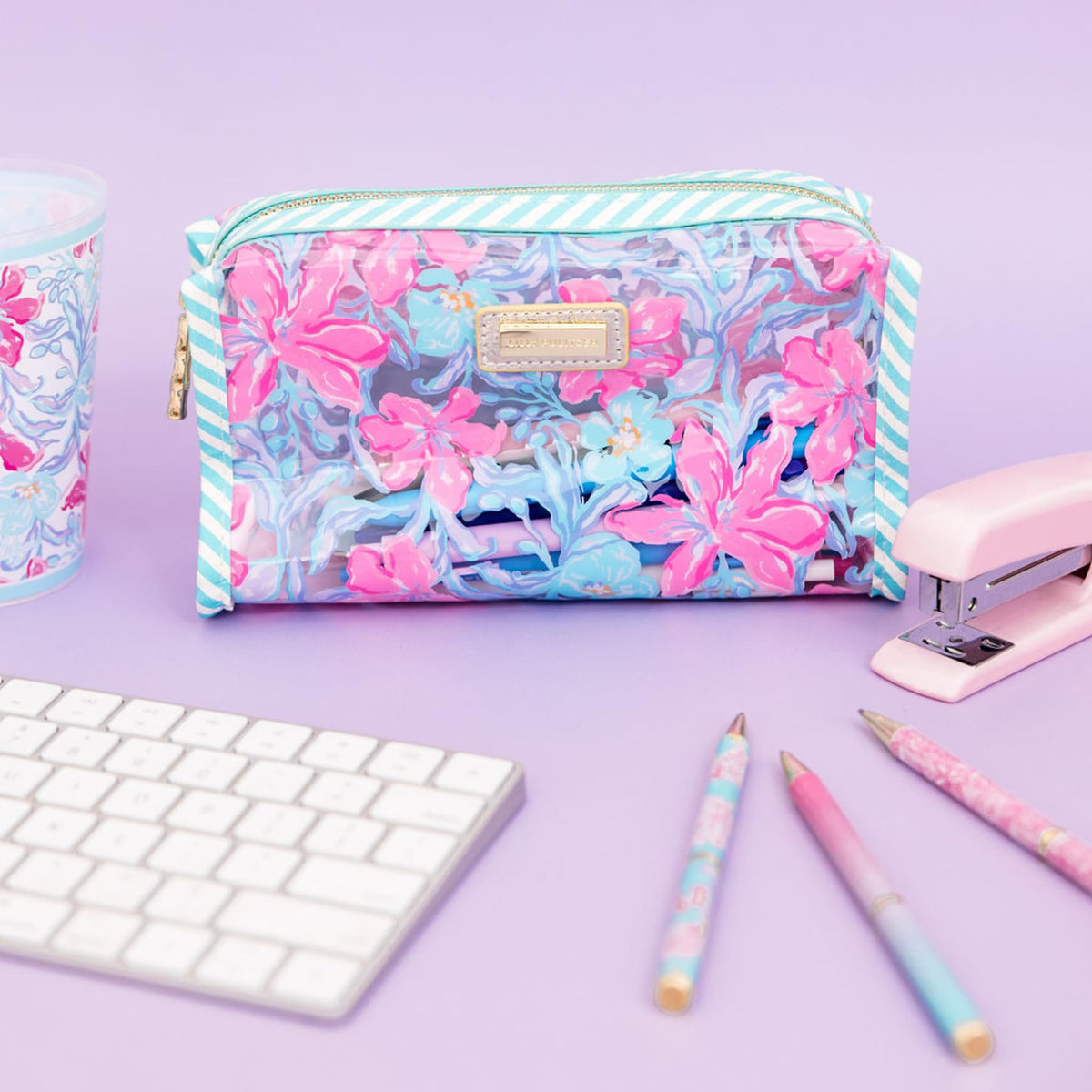 Lilly Pulitzer Vinyl Pouch, Beachside Haven