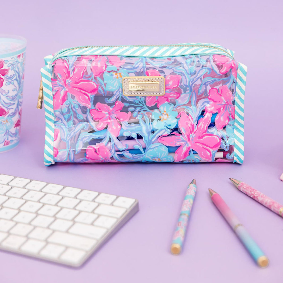 Lilly Pulitzer Vinyl Pouch, Beachside Haven