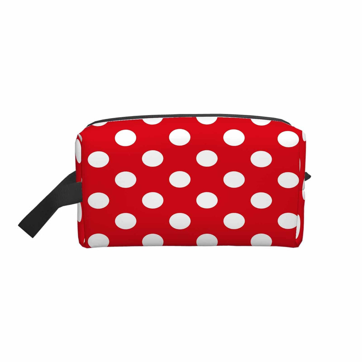 Mxocom Polka Dots White and Red Pattern Small Makeup Bag for Purse Colorful Background Travel Cosmetic Bag Makeup Pouch Portable Versatile Zipper Pouch for Women