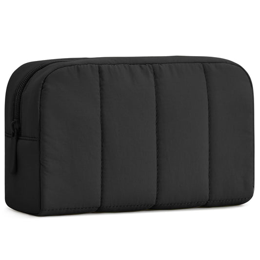 oscaurt Makeup Bag Cosmetic Bag Travel Toiletry Bag for Women Puffy Padded Cosmetic Pouch Purse Wide-open Makeup Organizer Case Travel Essentials