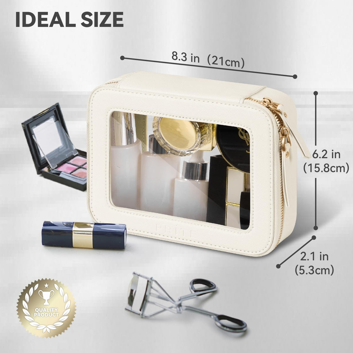 Prite Clear Makeup Bag Travel Cosmetic Organizer Toiletry Case for Women