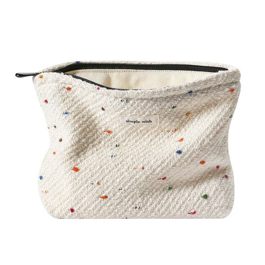 RSRSLEII Polka Dots Travel Makeup Bag, Aesthetic Cosmetic Bag with Zipper, Makeup Pouch with Canvas Lining, Cute Vintage Travel Toiletry Bag, Car Storage Bag for Women and Girls(12Colorful Dots)