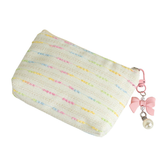 SUSOYAOCHEN Coin Purse Storage Pouch, Small Fabric Zipper Change Holder Travel Cosmetic Bag Mini Pocket Wallet for Girl Women Organize Cosmetic, Lipstick, Jewelry （White）