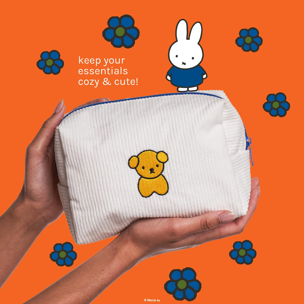 The Crème Shop Miffy Perfect Travel Makeup Bag, Cute Zipper Toiletry Pouch