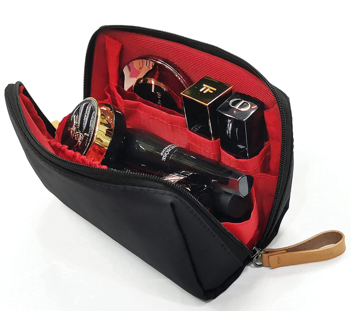 Vviitop Small Makeup Bag for Purse, Makeup Pouch Small Cosmetic Bag Mini Portable Handbag for Women and Girls (Black)