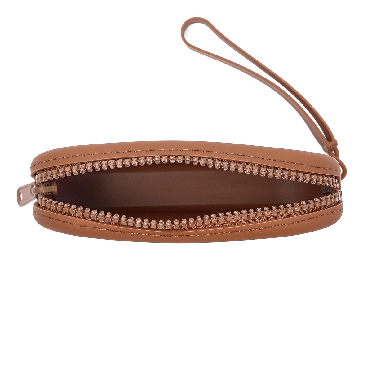 WHHJM Small Silicone Multifunctional Essential Bag Portable Travel Makeup Bag for Women Men Cards Cash Bag Zipper Pouch (Brown)