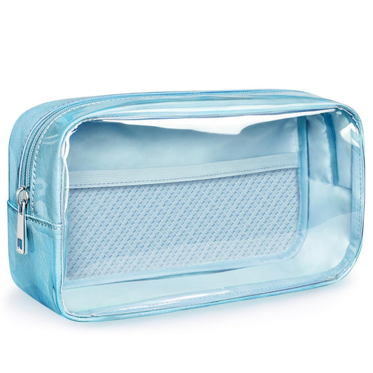 WLLWOO Clear Makeup Bag Small Cosmetic Pouch Travel Toiletry Organizer