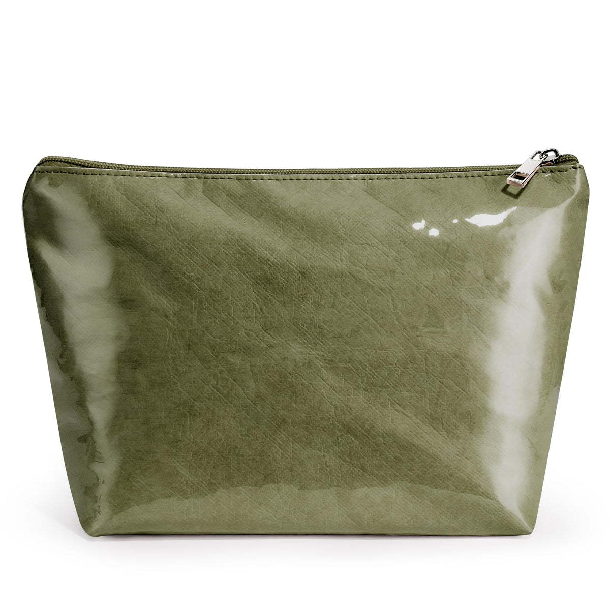 WLLWOO PVC Makeup Bag Waterproof Kraft Paper Cosmetic Pouch for Purse
