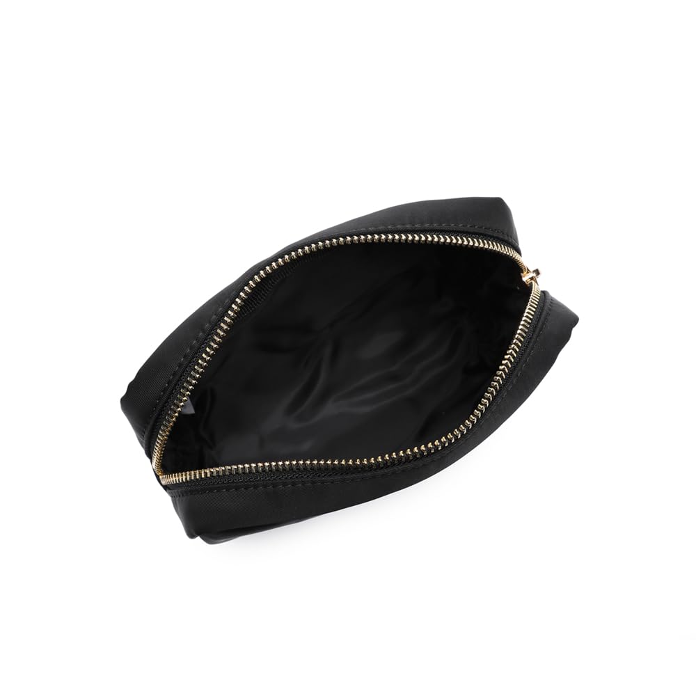 YONBEN Waterproof Makeup Bag Large Capacity Women's Classic Black Wash Bag Adjustable Partition Wash Bag Brush and Cosmetic Carrying Bag…