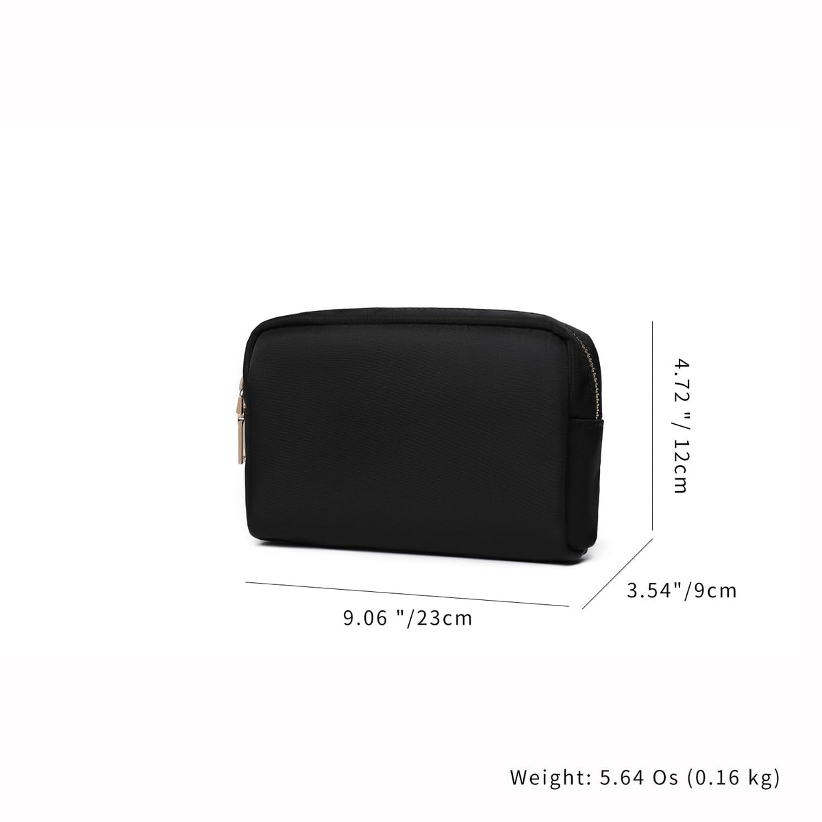 YONBEN Waterproof Makeup Bag Large Capacity Women's Classic Black Wash Bag Adjustable Partition Wash Bag Brush and Cosmetic Carrying Bag…