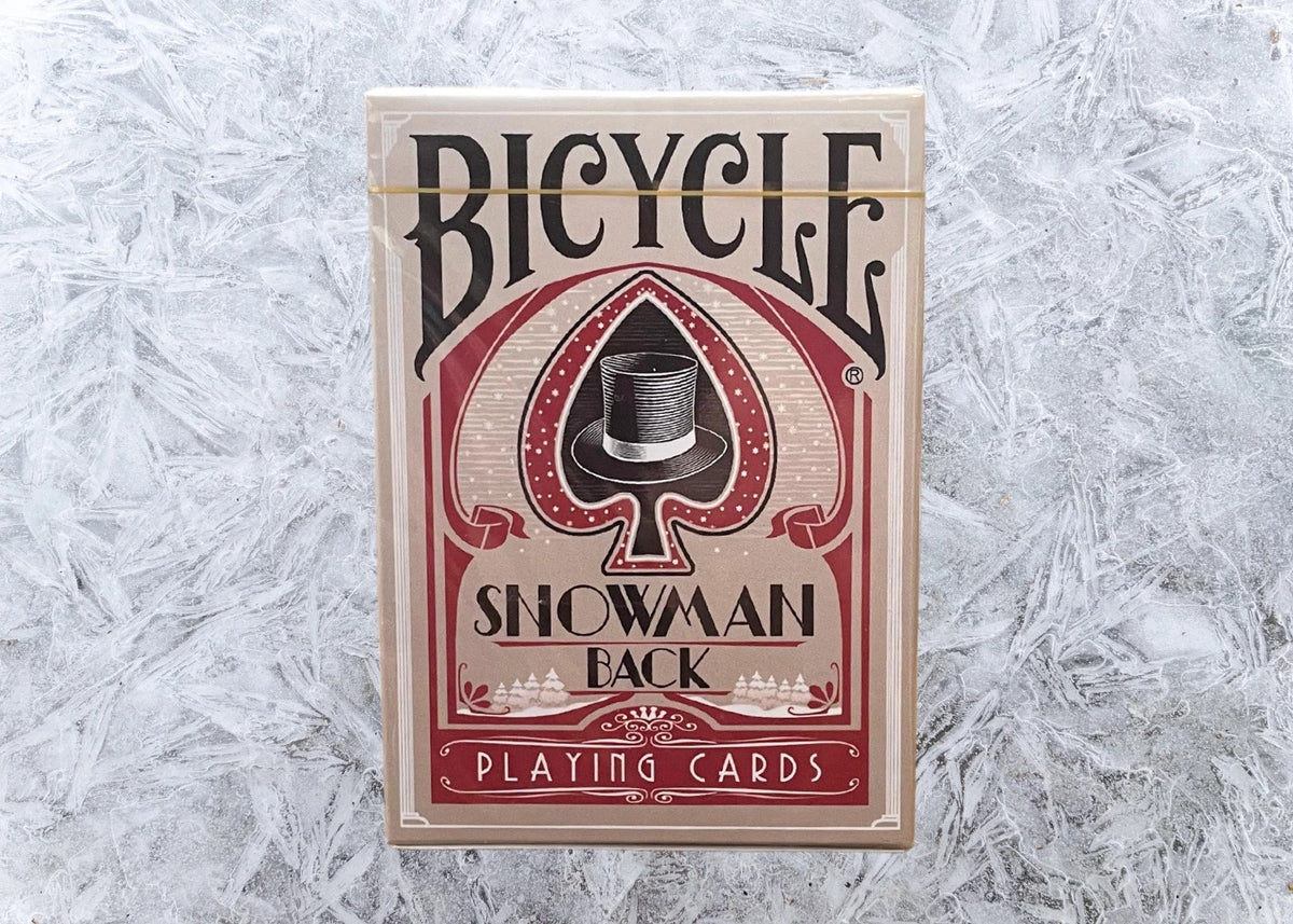 Gilded Snowman Bicycle Playing Cards